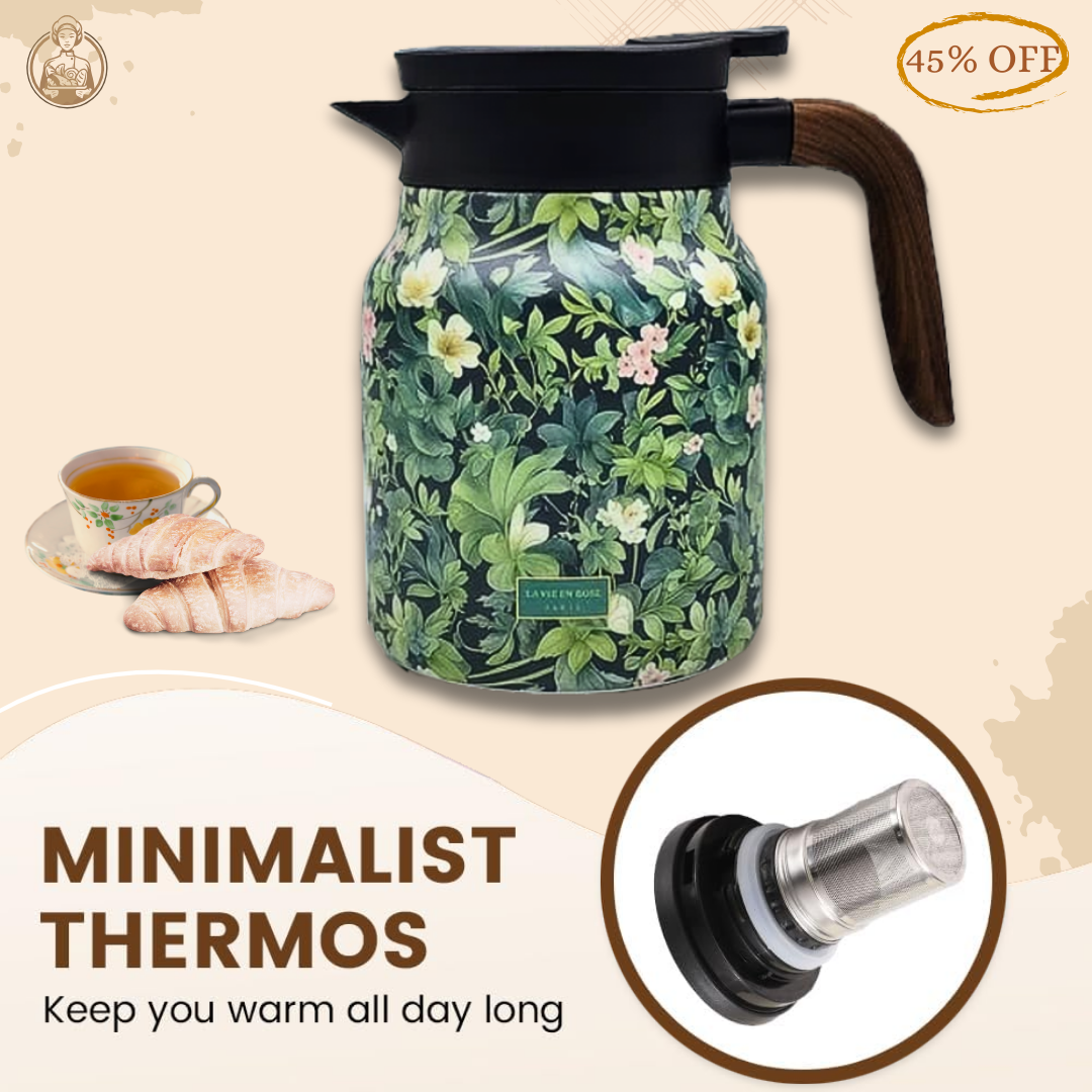 š Last day 49% OFF - CozyTeapotĀ® Vintage Floral Pattern Tea Thermos ā Built-In Infuser