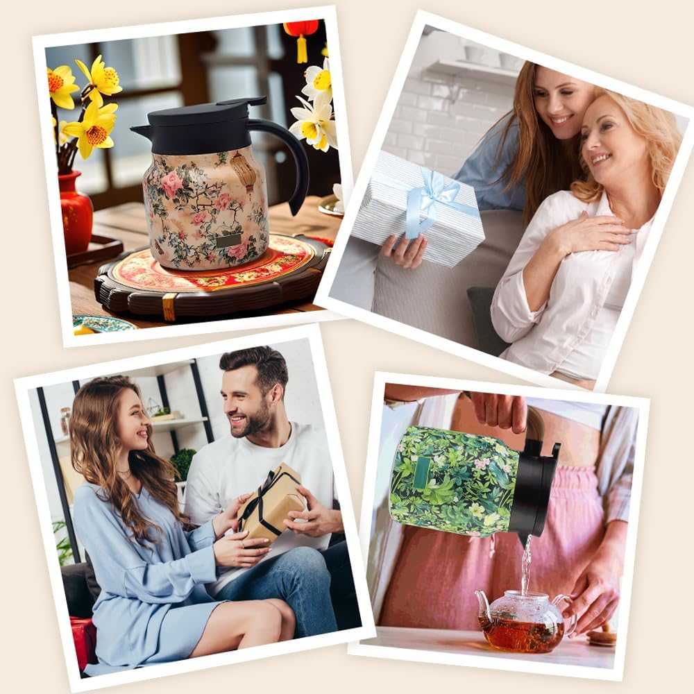 š Last day 49% OFF - CozyTeapotĀ® Vintage Floral Pattern Tea Thermos ā Built-In Infuser