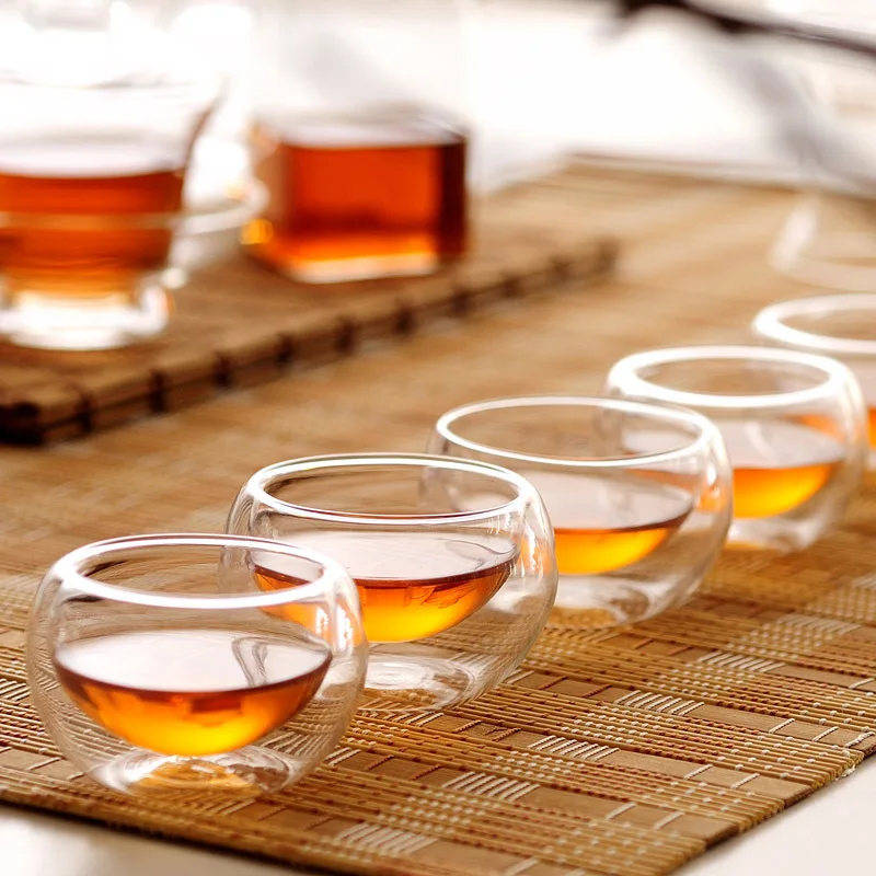 6pcs Heat Resistant High Temperature Explosion Proof Glass Teacup Teaware