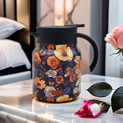 🎁 Last day 49% OFF - CozyTeapot® Vintage Floral Pattern Tea Thermos – Built-In Infuser