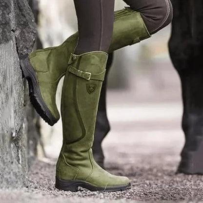 Women's Waterproof Leather Riding Boots