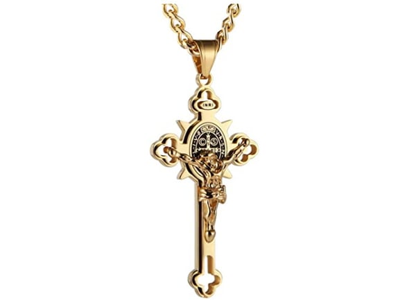 ST.Benedict Protection Cross Power Pendant Necklace