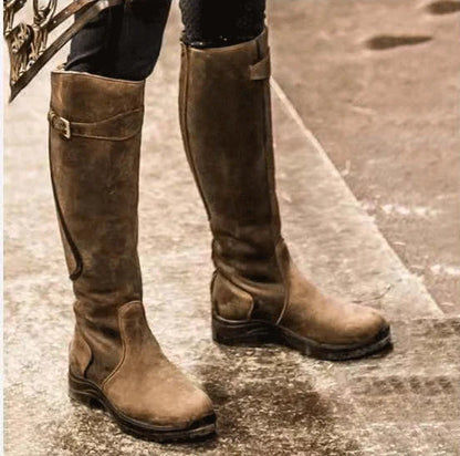 Women's Waterproof Leather Riding Boots