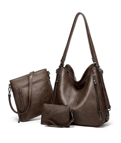 Women's Leather Crossbody Bags-Set of 3