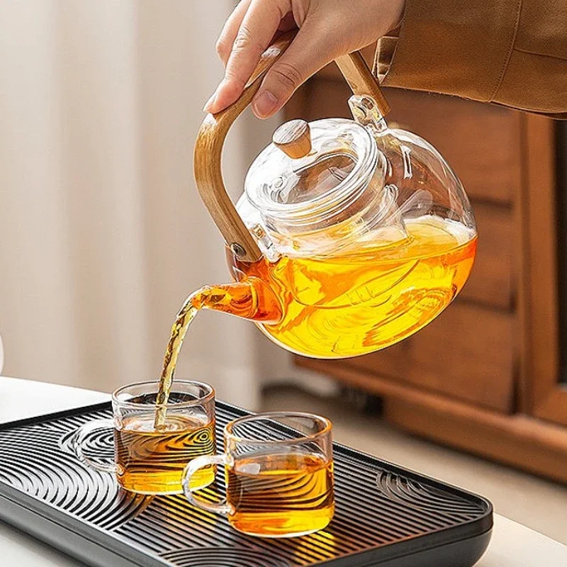 6pcs Set 80ml Transparent Glass Cup for Hot Tea Teaware with Handle