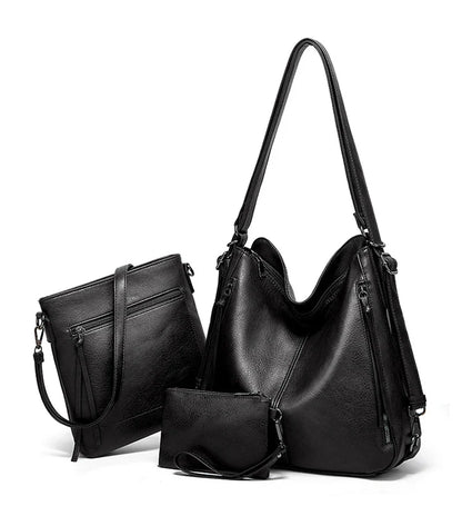 Women's Leather Crossbody Bags-Set of 3