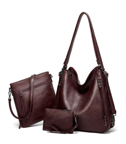 Women's Leather Crossbody Bags-Set of 3