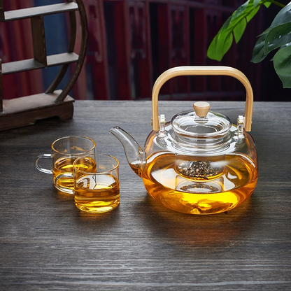 6pcs Set 80ml Transparent Glass Cup for Hot Tea Teaware with Handle