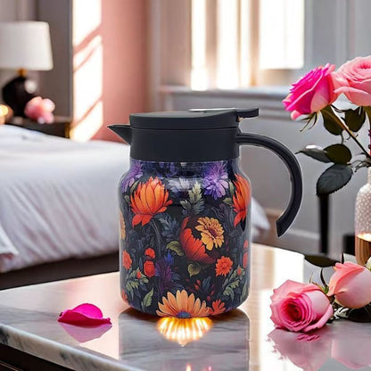 🎁 Last day 49% OFF - CozyTeapot® Vintage Floral Pattern Tea Thermos – Built-In Infuser