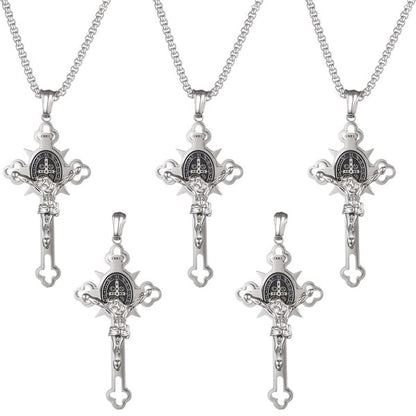 ST.Benedict Protection Cross Power Pendant Necklace