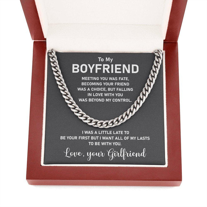 To My Boyfriend-Silver And Gold Cuban Chain For Men