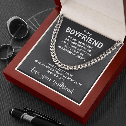 To My Boyfriend-Silver And Gold Cuban Chain For Men