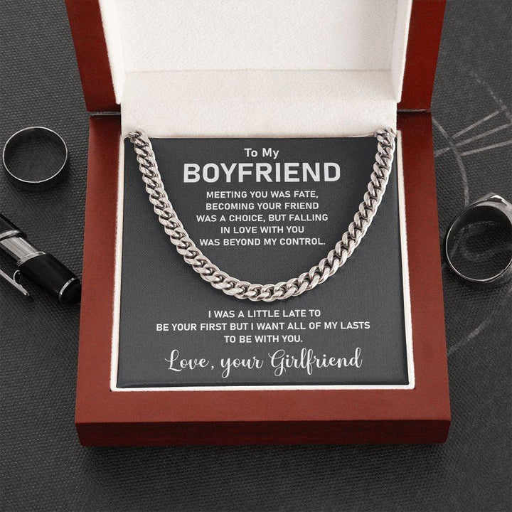 To My Boyfriend-Silver And Gold Cuban Chain For Men