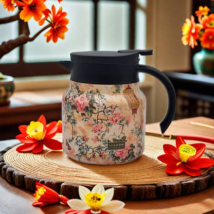 🎁 Last day 49% OFF - CozyTeapot® Vintage Floral Pattern Tea Thermos – Built-In Infuser