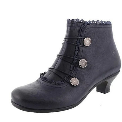 On This Week Sale Off 45%🎁 Women's Victorian Black Lace-Trimmed Button Ankle Boots