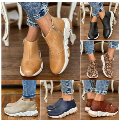 HOT SALE 45% OFF🔥Women's Premium Leather Ankle Boots, Comfy Walking Boots